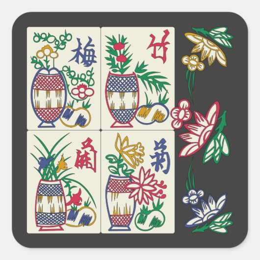 Mah Jongg Beauty Vierkante Sticker (Voorkant)