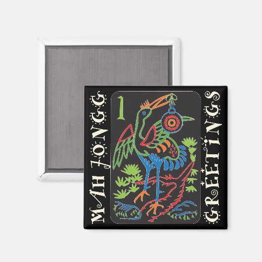 Mah Jongg Bird Salutations Magnet (Recto/Verso)