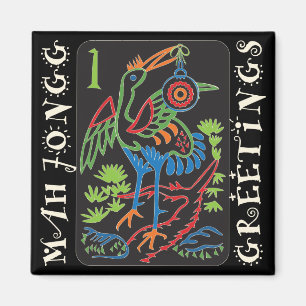 Mah Jongg Bird Salutations Magnet