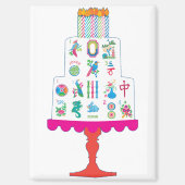 Mah Jongg Birthday Cake Magnet Magneet (Voorkant)
