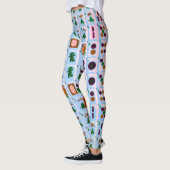 Mah Jongg Blue Tiles Leggings (Links)