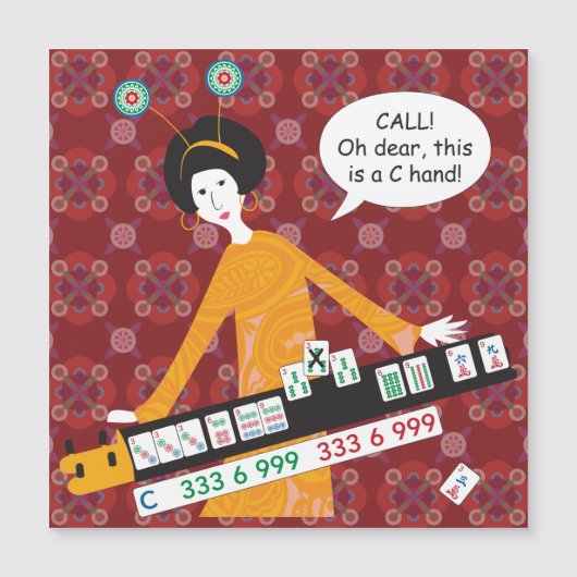 Mah Jongg C Hand Flat Magnet (Voorkant)