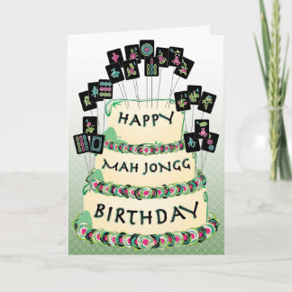 Mah Jongg Cake Birthday Kaart