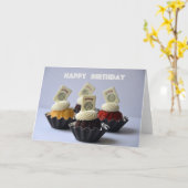Mah jongg Carte d'anniversaire Cupcakes (Fleur jaune)