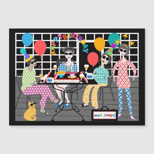 Mah Jongg Carte magnétique du chat (Devant)