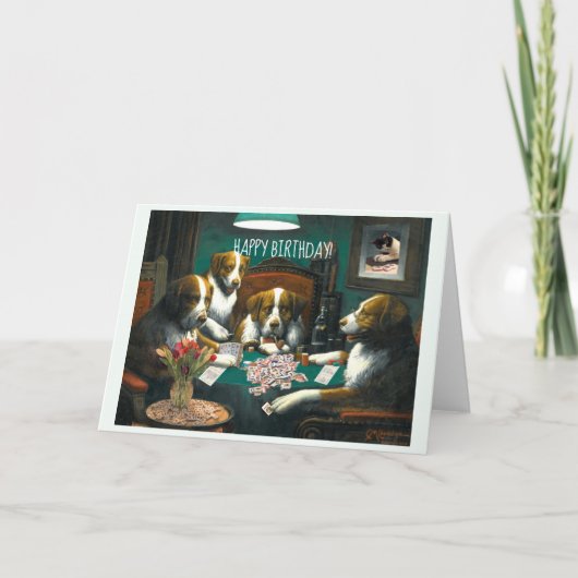 Mah Jongg Cartes d'anniversaire Chiens (Devant)