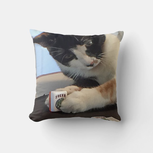 Mah Jongg Cat en Dogs Pillow Kussen (Voorkant)