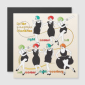 Mah Jongg Charleston Dancers Magnet Card (Devant / Derrière)
