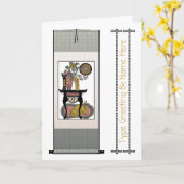 Mah Jongg Chat Carte de voeux personnalisable (Fleur jaune)