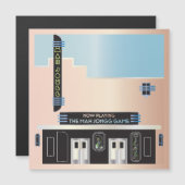Mah Jongg Deco Theater Magnet Card (Devant / Derrière)