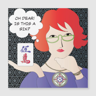 Mah Jongg Dit Cracks Magnet Card