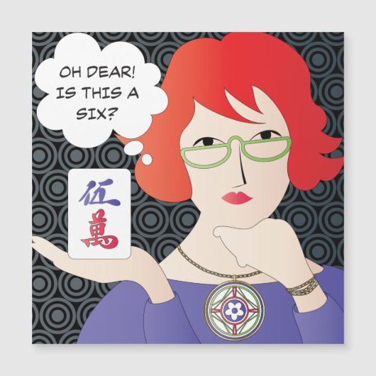 Mah Jongg Dit Cracks Magnet Card (Devant)