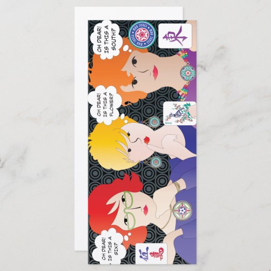 Mah Jongg Dit Oh Chère Carte Plat (Devant / Derrière)