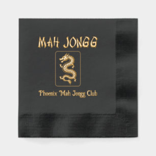 Mah Jongg-draaksteentegel #1 naam / clubnaam Folie Servetten