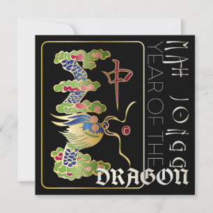 Mah Jongg Dragon Année Carte Plat