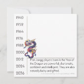 Mah Jongg Dragon Jaar Platte Kaart (Achterkant)