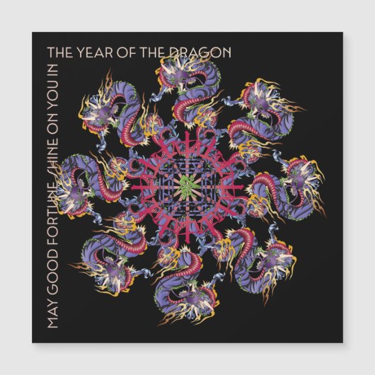 Mah Jongg Dragon Year Flat Magnet (Devant)