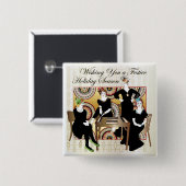 Mah Jongg Festive Vierkante Button 5,1 Cm (Voorkant /achterkant)