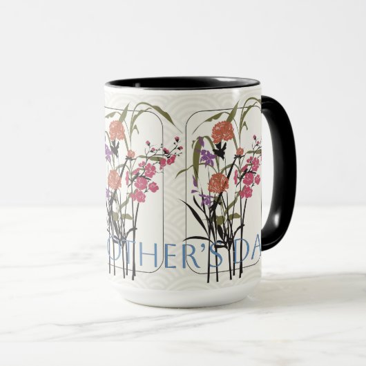 Mah Jongg Fleurs Mug de la mère (Devant droit)