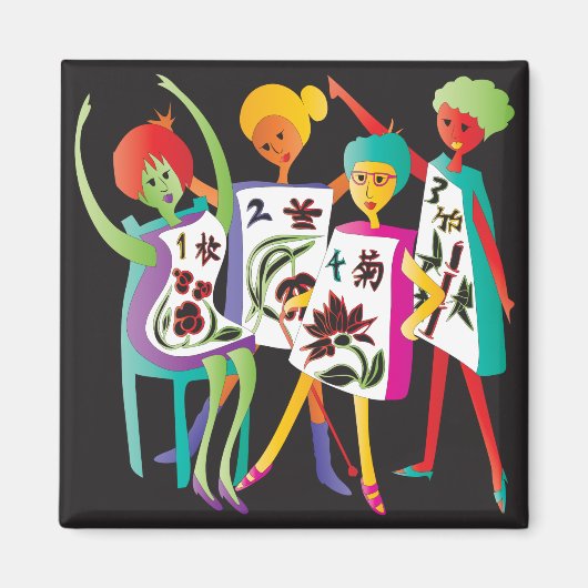 Mah Jongg Flower Dance Magneet (Voorkant)