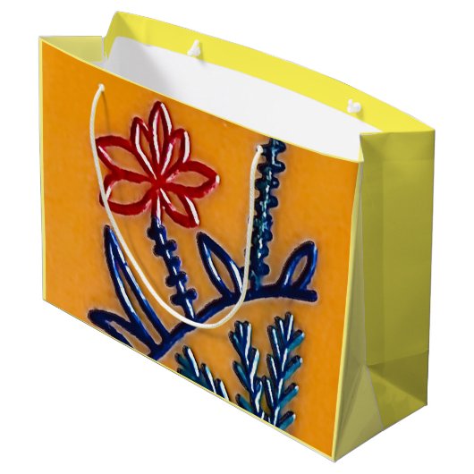 Mah Jongg Flower Gift Bags Groot Cadeauzakje (Achterkant Gekanteld)