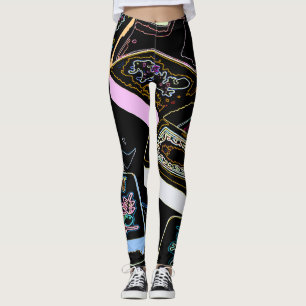 Mah Jongg Flower Leggings