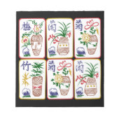 Mah Jongg Flower Tegels Notitieblok (Voorkant)
