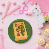 Mah Jongg Flower Tile Papieren Bordje (Feest)