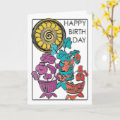 Mah Jongg Flowers 02 Carte Anniversaire (Fleur jaune)