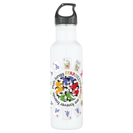 Mah Jongg Friends Water Bottle Waterfles (Voorkant)