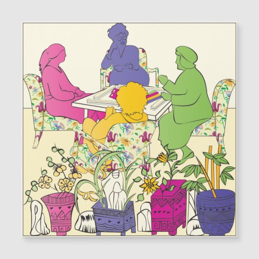 Mah Jongg Game Magnet Card (Devant)