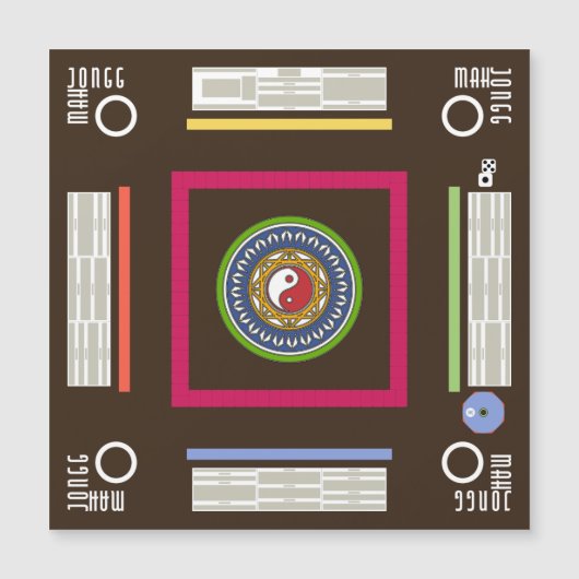 Mah Jongg Game Magnet Card (Devant)