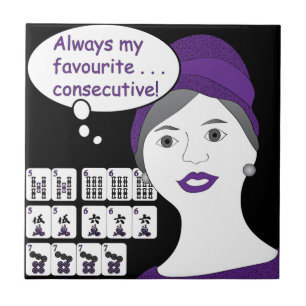 Mah Jongg Gezegden Consecutive Tile Tegeltje