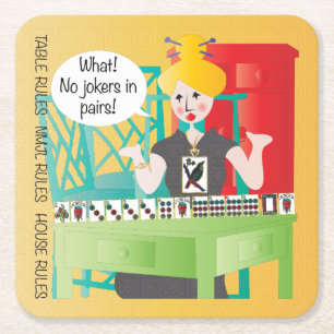 Mah Jongg Gezegden No Jokers Vierkante Kartonnen Onderzetter
