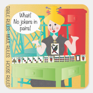 Mah Jongg Gezegden No Jokers Vierkante Sticker