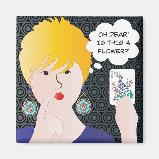 Mah Jongg Gezegden One Bam Magnet Magneet (Voorkant)