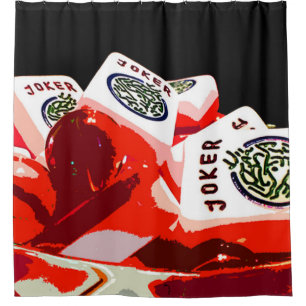 Mah Jongg Giant Joker Bowl Shower Curtain Douchegordijn