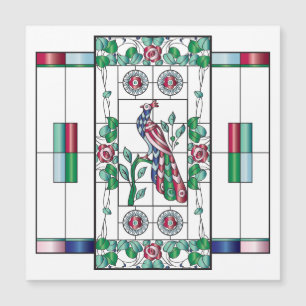 Mah Jongg Glas in lood Magnet Kaart