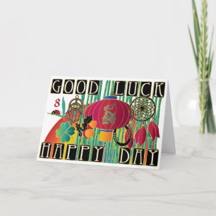 Mah Jongg Good Luck Happy Day Kaart