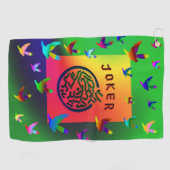 Mah Jongg Green Joker Dreams Golf Towel Golfhanddoek (Horizontaal)