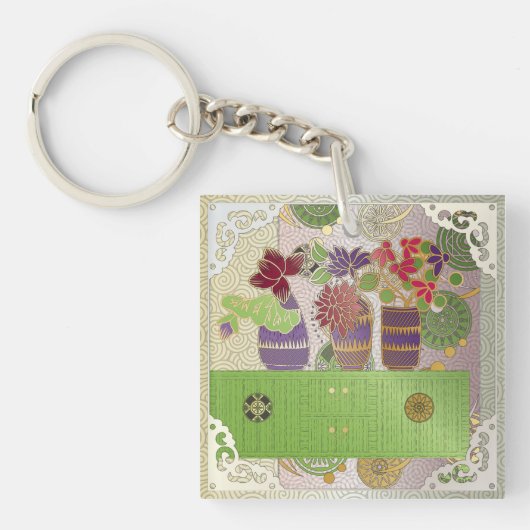 Mah Jongg Green Table Sleutelhanger (Voorkant)