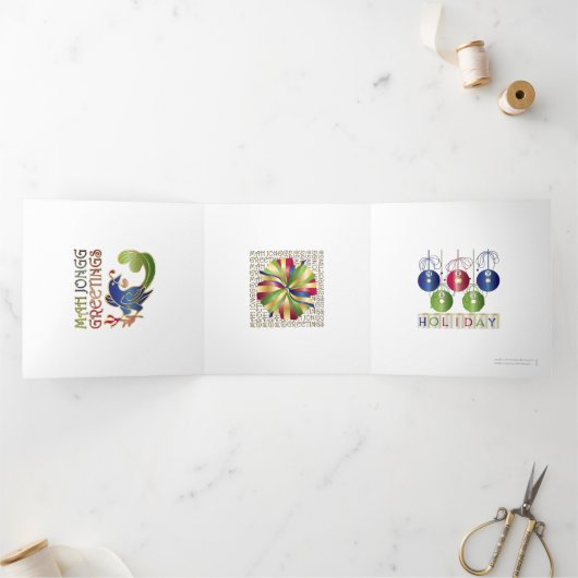 Mah Jongg Greetings Drieluik Kaart (Binnen)