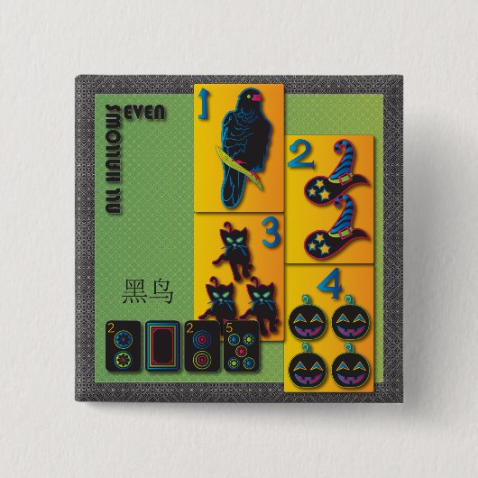 Mah Jongg Halloween Button (Voorkant)