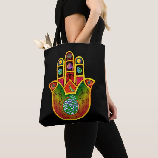 Mah Jongg Hamsa Canvas tas (Dichtbij)
