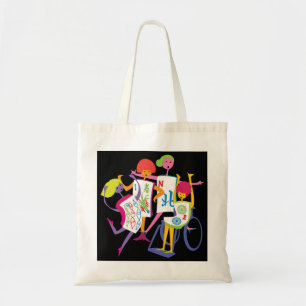 Mah Jongg Happy Dance Black Bag Tote Bag