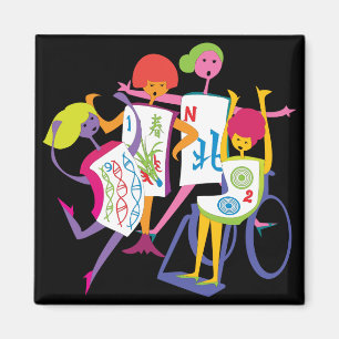 Mah Jongg Happy Dance Black Magnet Magneet