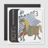 Mah Jongg Horse Flat Magnet (Devant / Derrière)