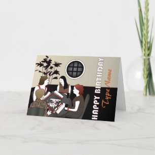 Mah Jongg Jeu Carte d'anniversaire personnalisée