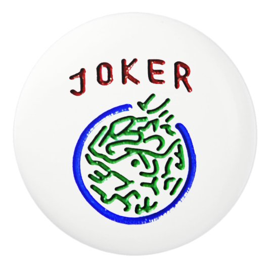 Mah Jongg Joker Ceramic Knob Keramische Knop (Voorkant)