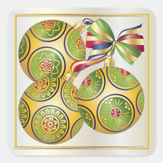 Mah Jongg kerstversieringen Vierkante Sticker (Voorkant)